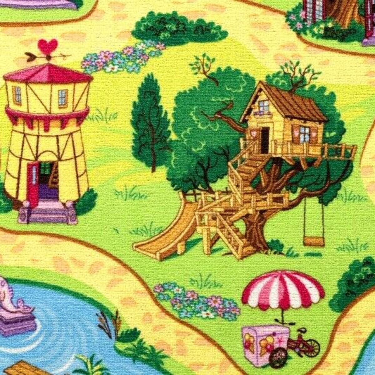 Dětský kusový koberec Pohádková vesnice 3