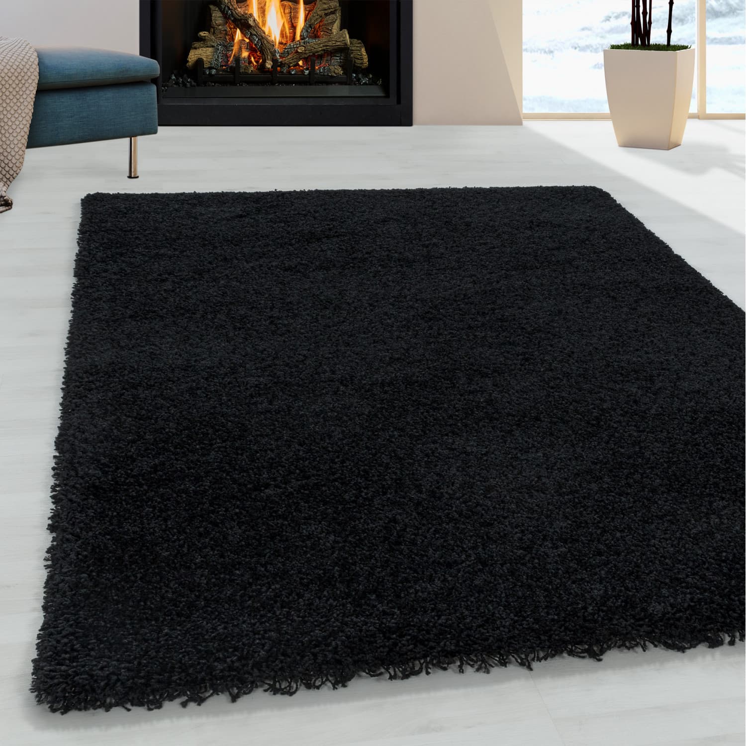 Kusový koberec Sydney Shaggy 3000 black 2