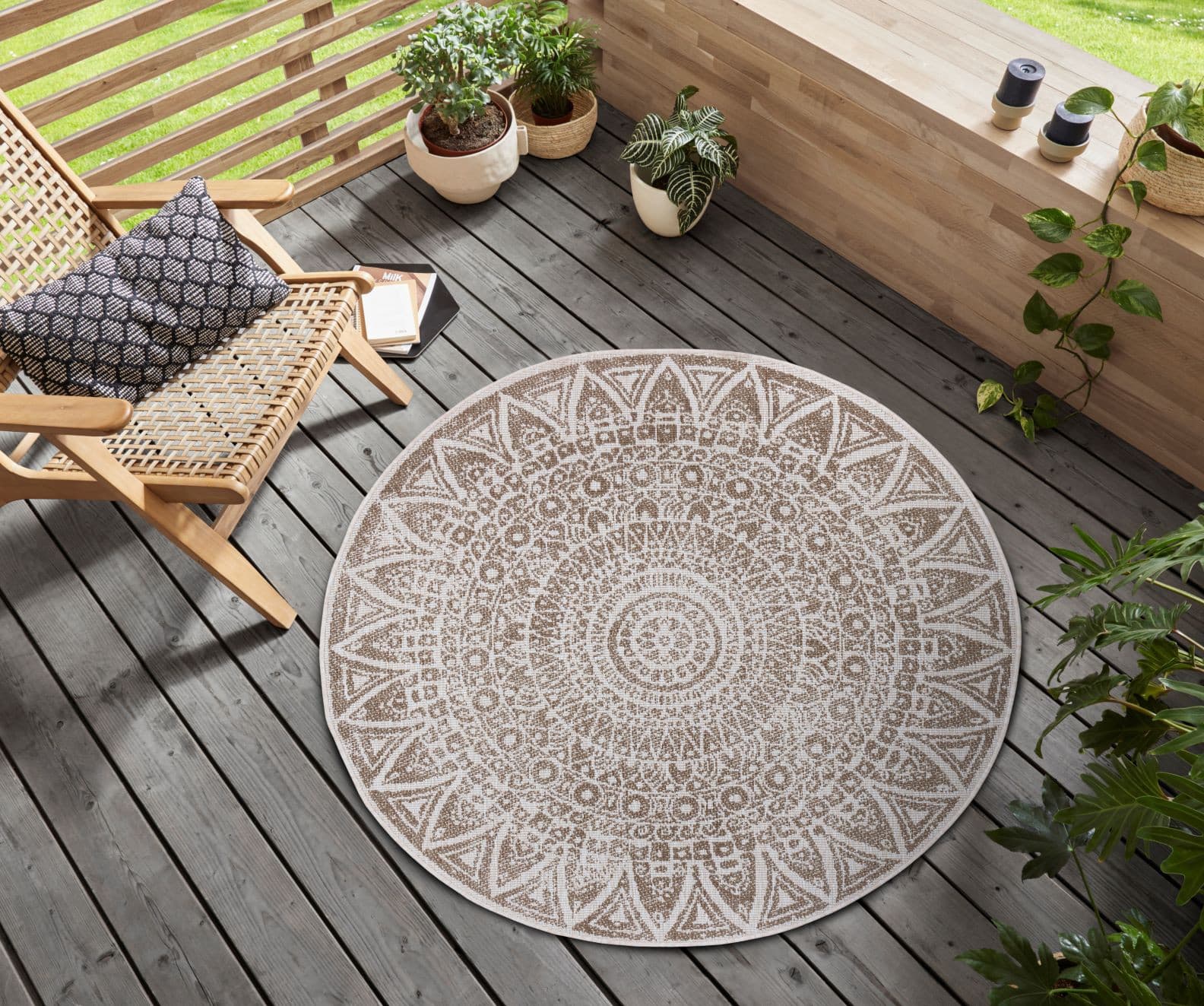 Kusový koberec Mujkoberec Original Nora 105453 Linen kruh – na ven i na doma 2