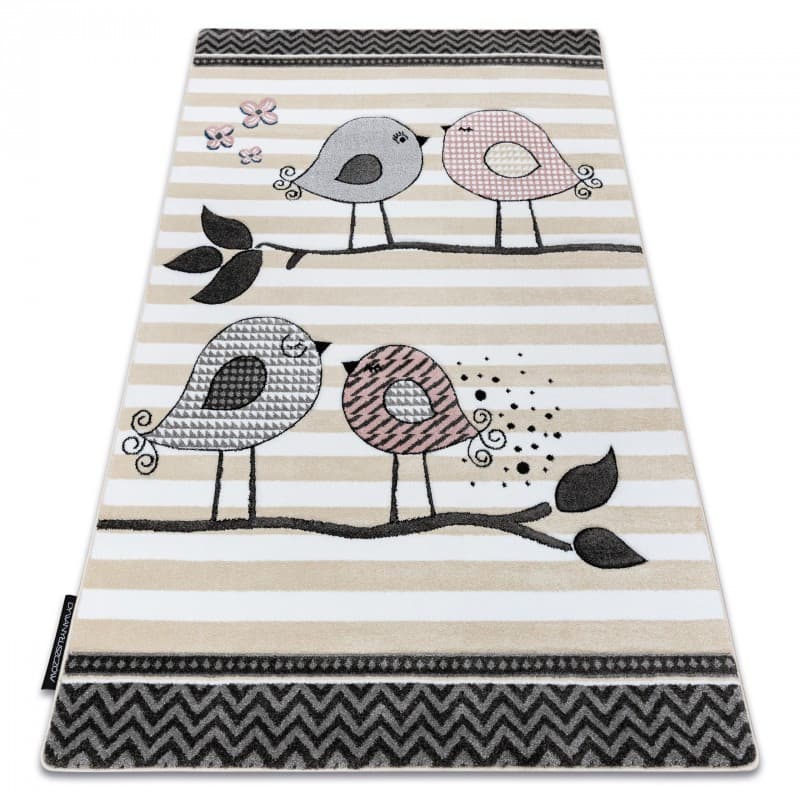 Dětský kusový koberec Petit Birds cream 4