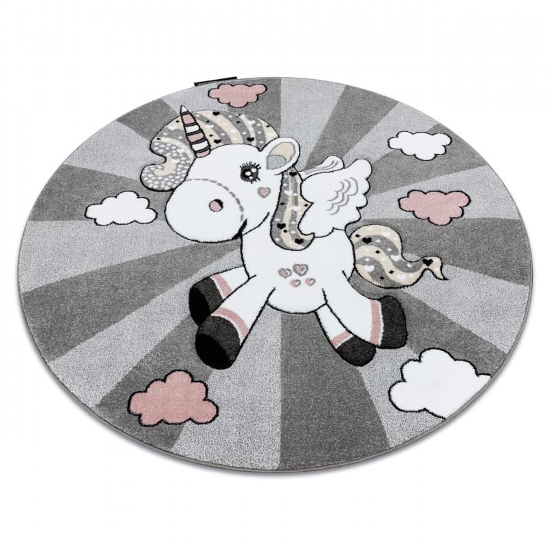 Dětský kusový koberec Petit Unicorn grey kruh 3