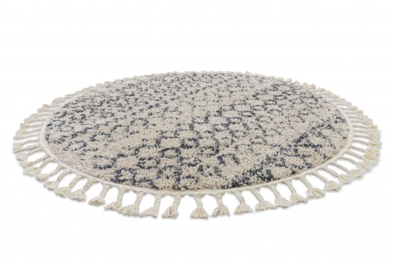 Kusový koberec Berber Agadir G0522 cream and grey kruh 4