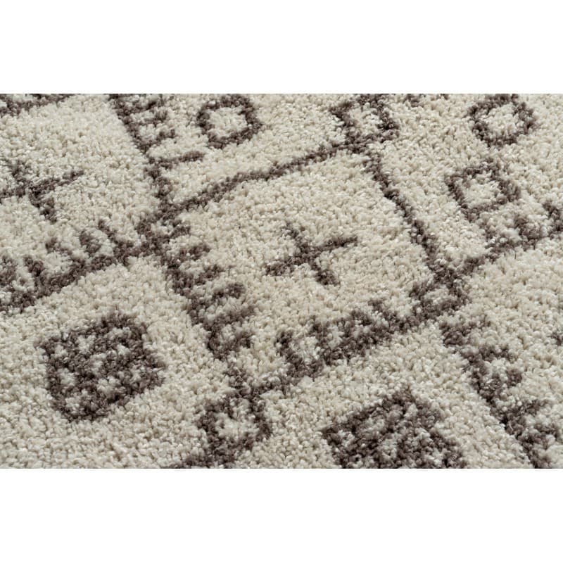 Kusový koberec Berber Tanger B5940 cream and brown kruh 5