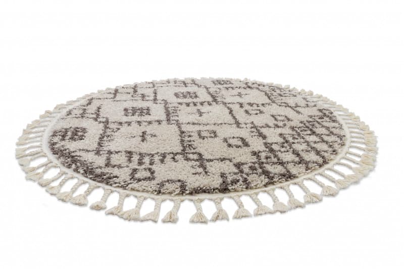 Kusový koberec Berber Tanger B5940 cream and brown kruh 4
