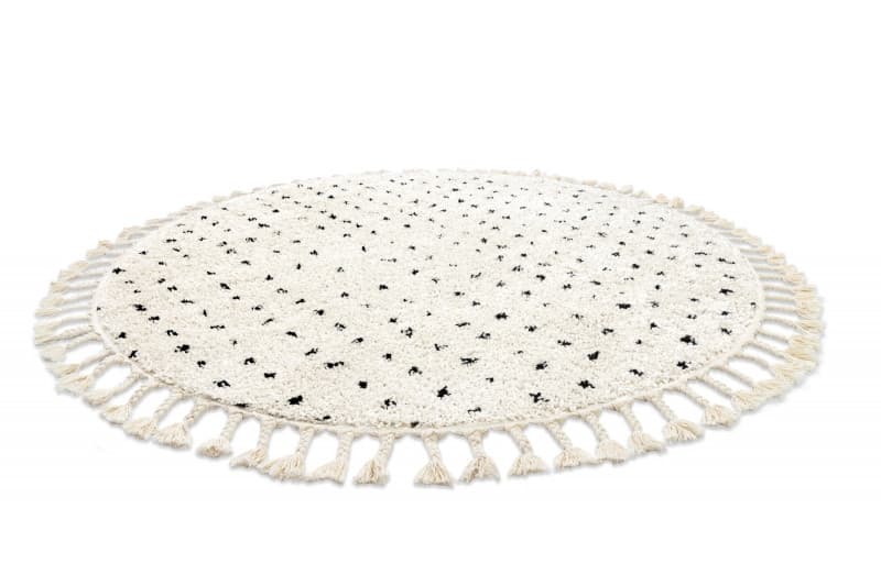Kusový koberec Berber Syla B752 dots cream kruh 5