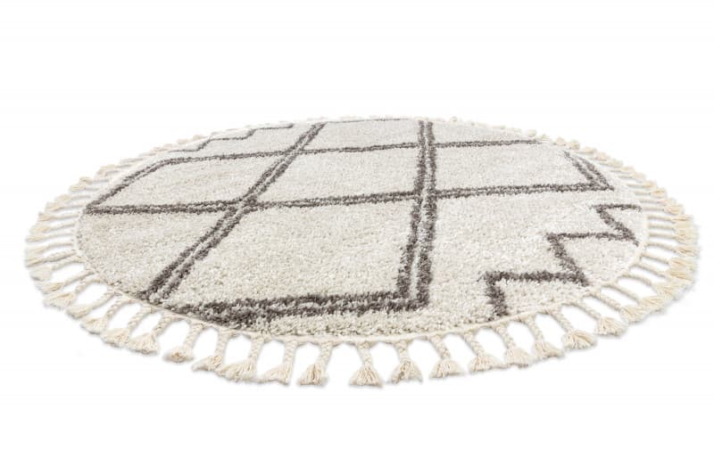 Kusový koberec Berber Asila cream and brown kruh 4