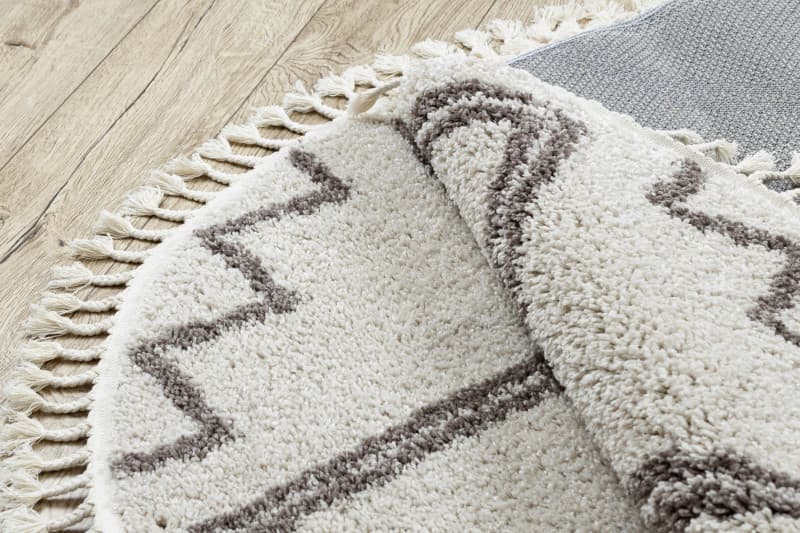 Kusový koberec Berber Asila cream and brown kruh 9