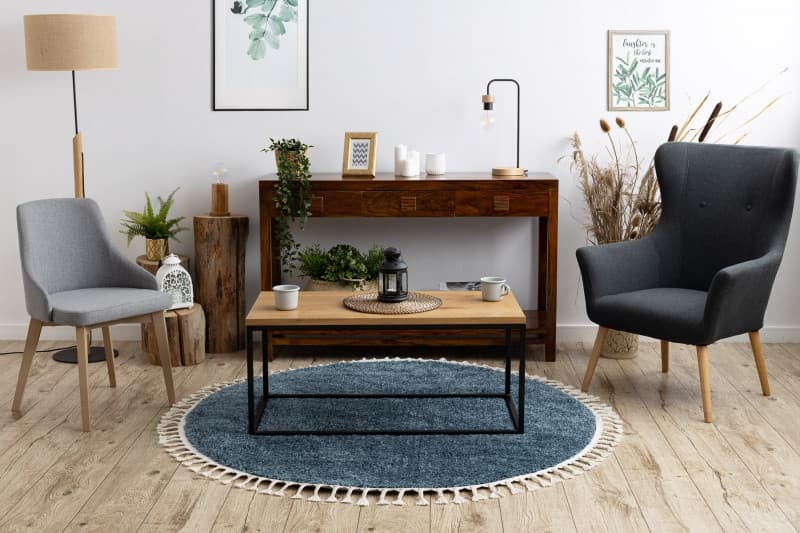Kusový koberec Berber 9000 blue kruh 2