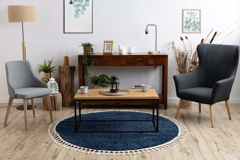 Kusový koberec Berber 9000 navy kruh 2