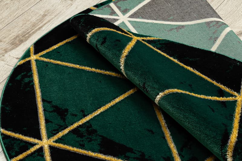 Kusový koberec Emerald 1020 green and gold kruh 9