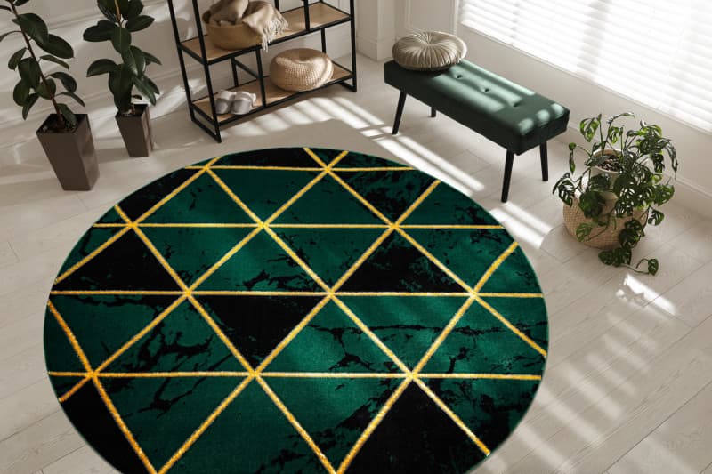 Kusový koberec Emerald 1020 green and gold kruh 2