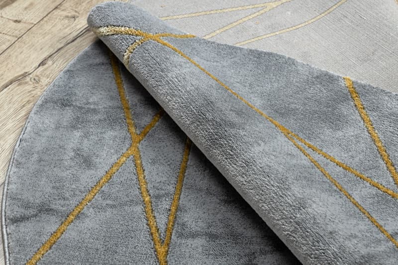 Kusový koberec Emerald 1022 grey and gold kruh 8