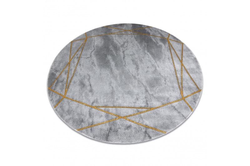 Kusový koberec Emerald 1022 grey and gold kruh 3