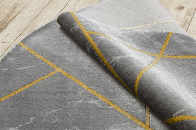 Kusový koberec Emerald geometric 1012 grey and gold kruh 6