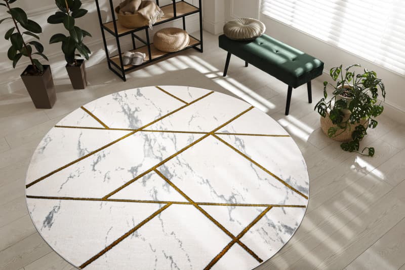 Kusový koberec Emerald geometric 1012 cream and gold kruh 2