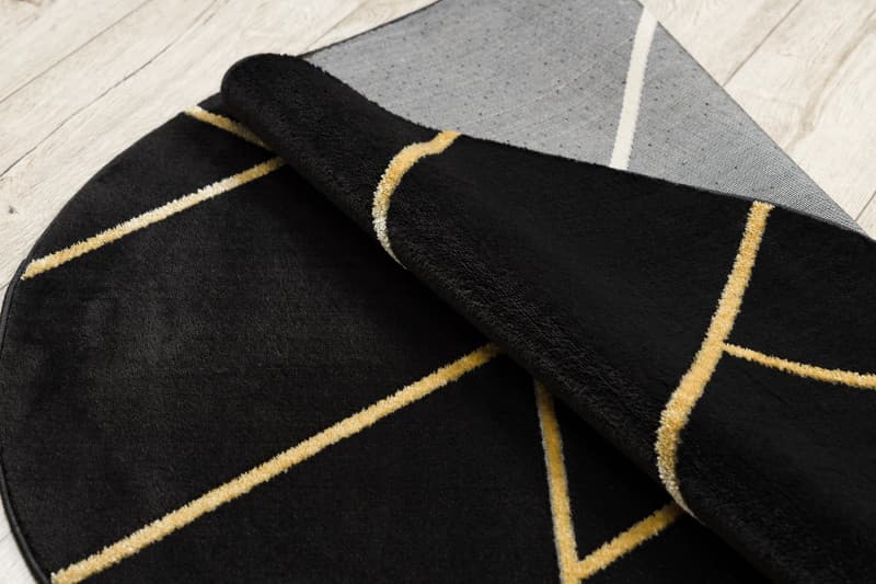 Kusový koberec Emerald geometric 1012 black and gold kruh 9
