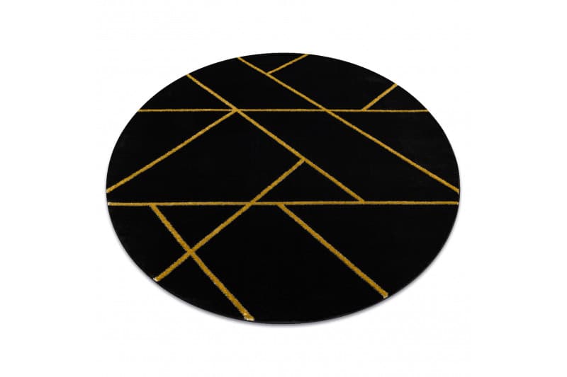 Kusový koberec Emerald geometric 1012 black and gold kruh 3