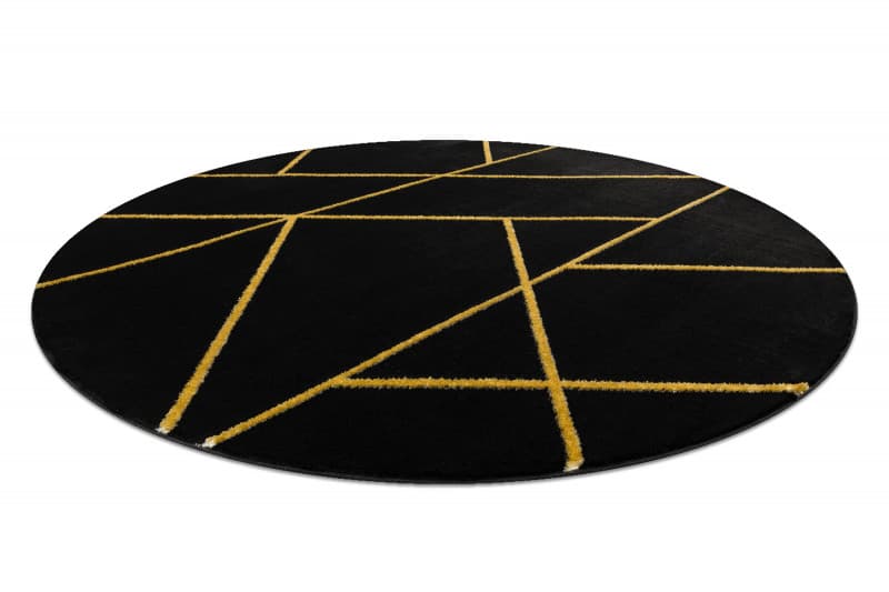 Kusový koberec Emerald geometric 1012 black and gold kruh 4