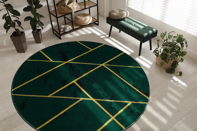 Kusový koberec Emerald geometric 1012 green and gold kruh 2
