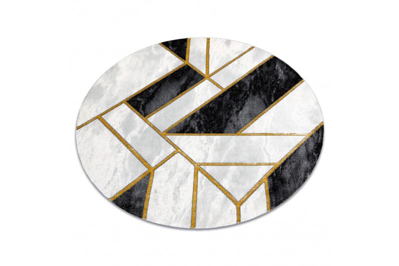 Kusový koberec Emerald 1015 black and gold kruh 3