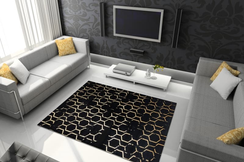 Kusový koberec Gloss 407C 86 black/gold 2