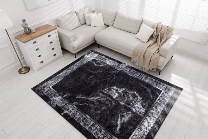 Kusový koberec Miro 51278.810 Marble black / white 2