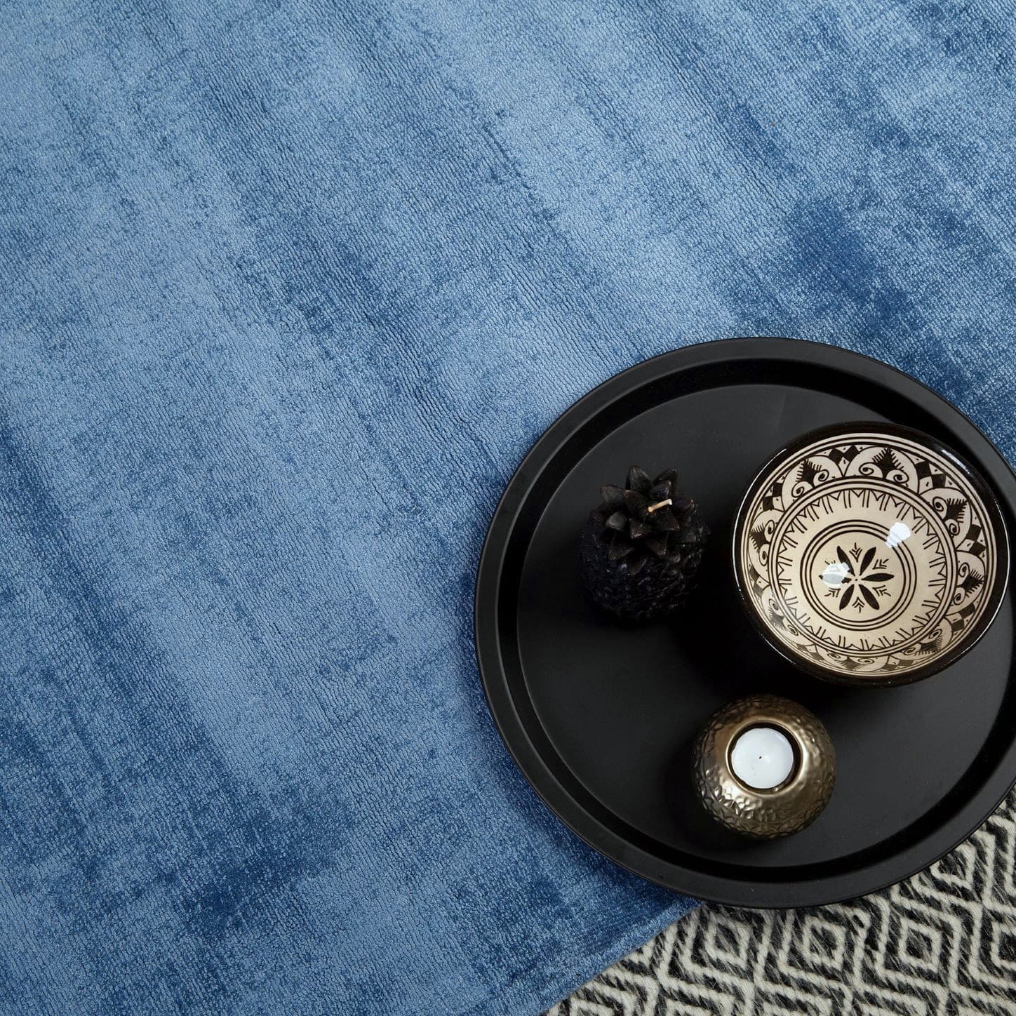Ručně tkaný kusový koberec Maori 220 Denim 6