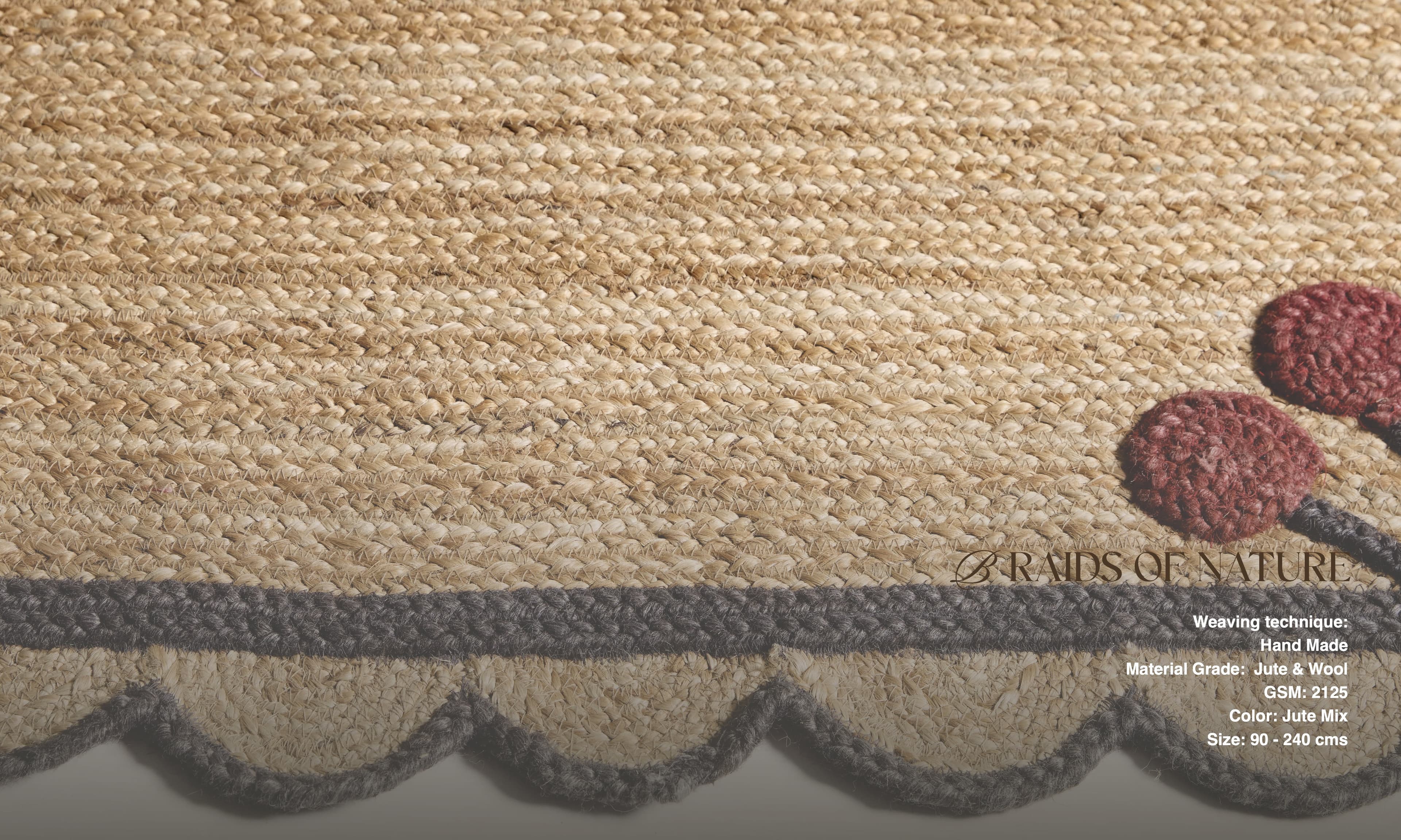Ručně vázaná rohožka Berry SM-16 Natural Black 2