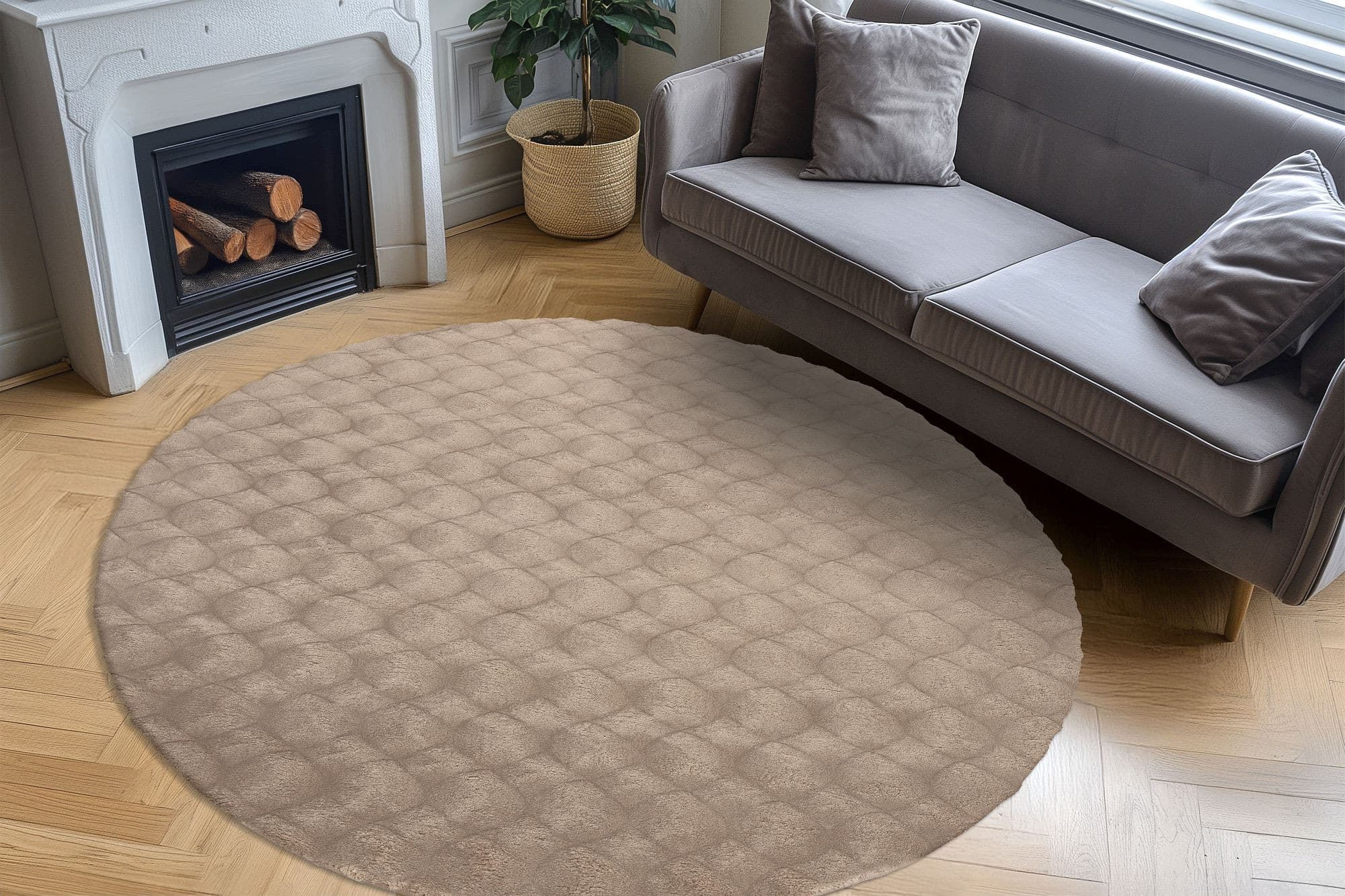 Kusový koberec Diamond Cut 800 Taupe kruh 3