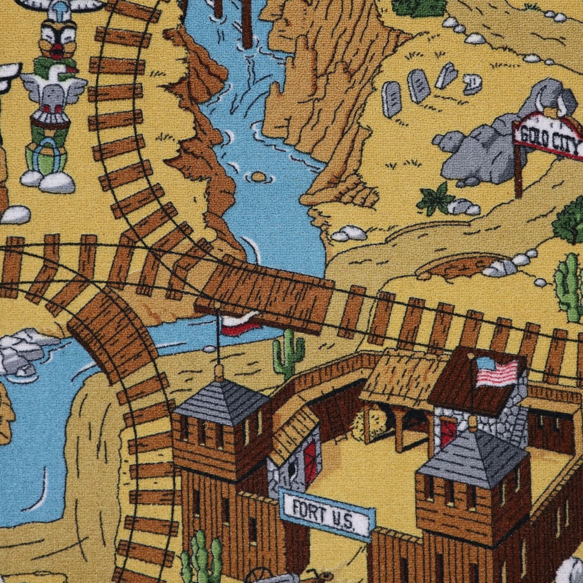 Dětský kusový koberec Western čtverec 10