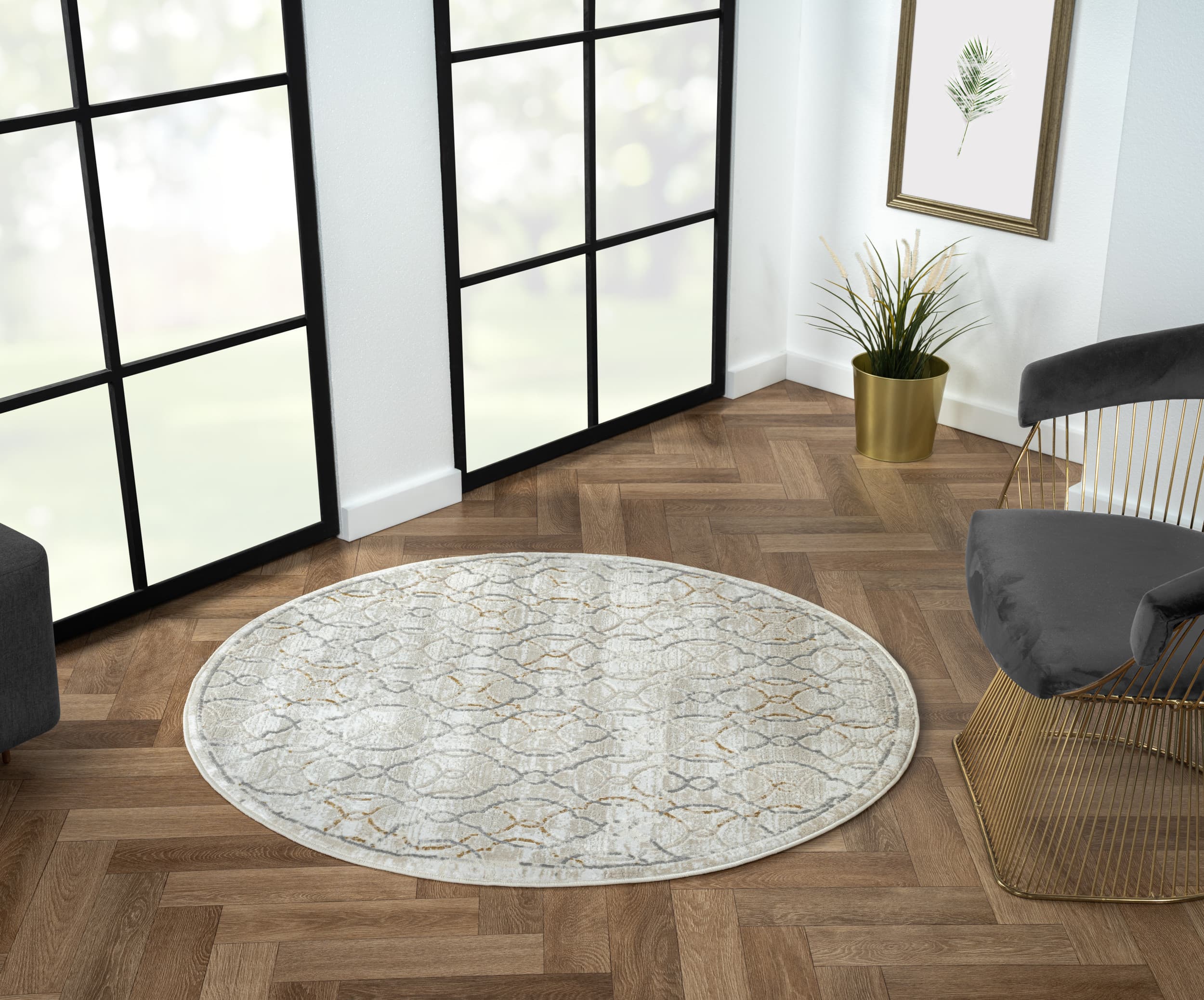 Kusový koberec My Floor CA60034 creme kruh 2