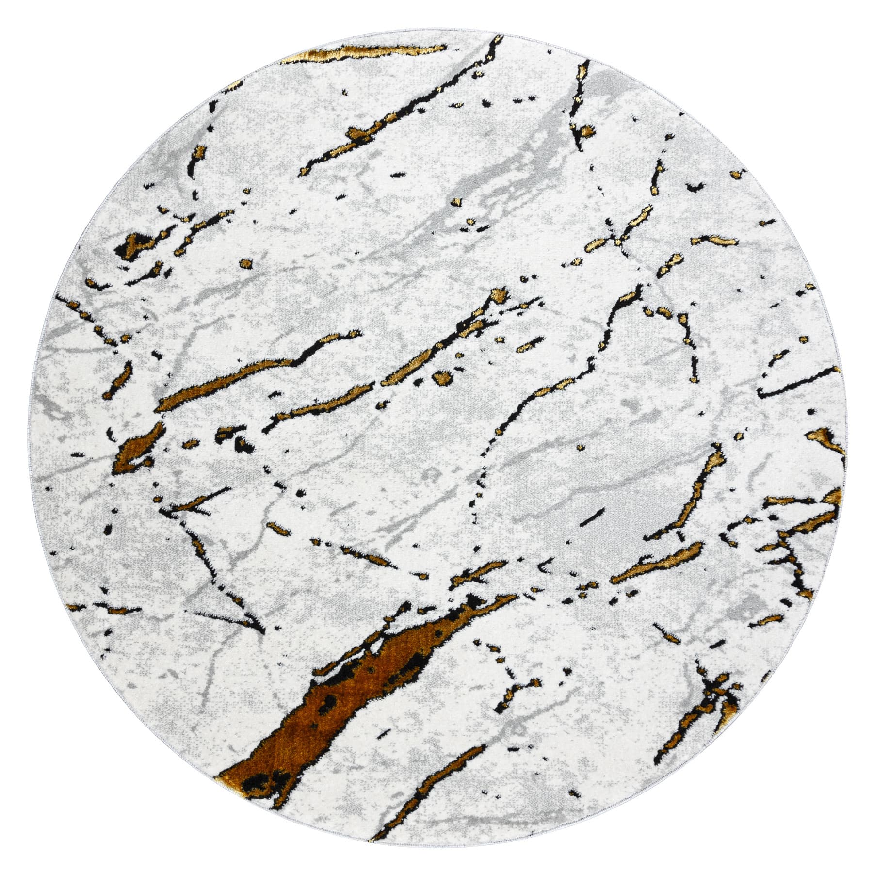 Kusový koberec Allure 1963 white/gold kruh