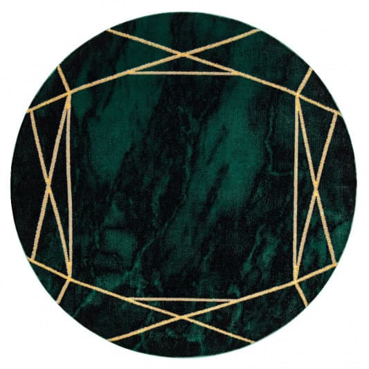 Poškozený Kusový koberec Emerald 1022 green and gold kruh 3