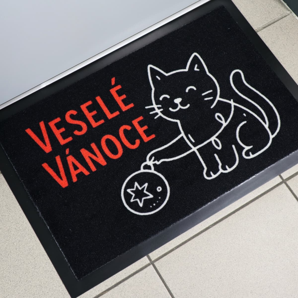 Rohožka Veselé Vánoce s kočkou 4