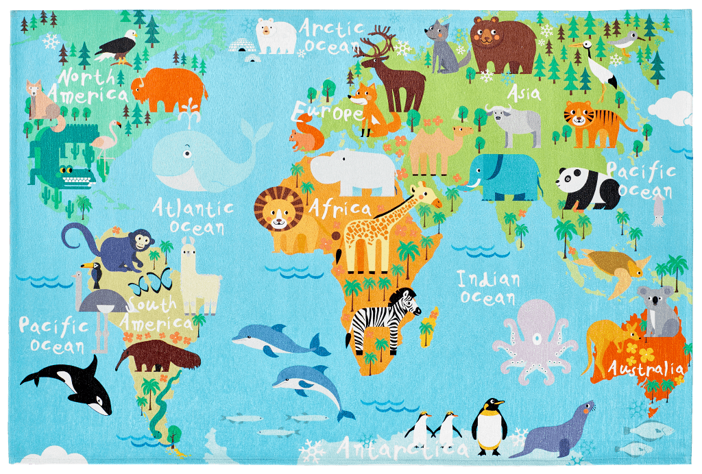 Dětský kusový koberec Torino kids 233 World MAP