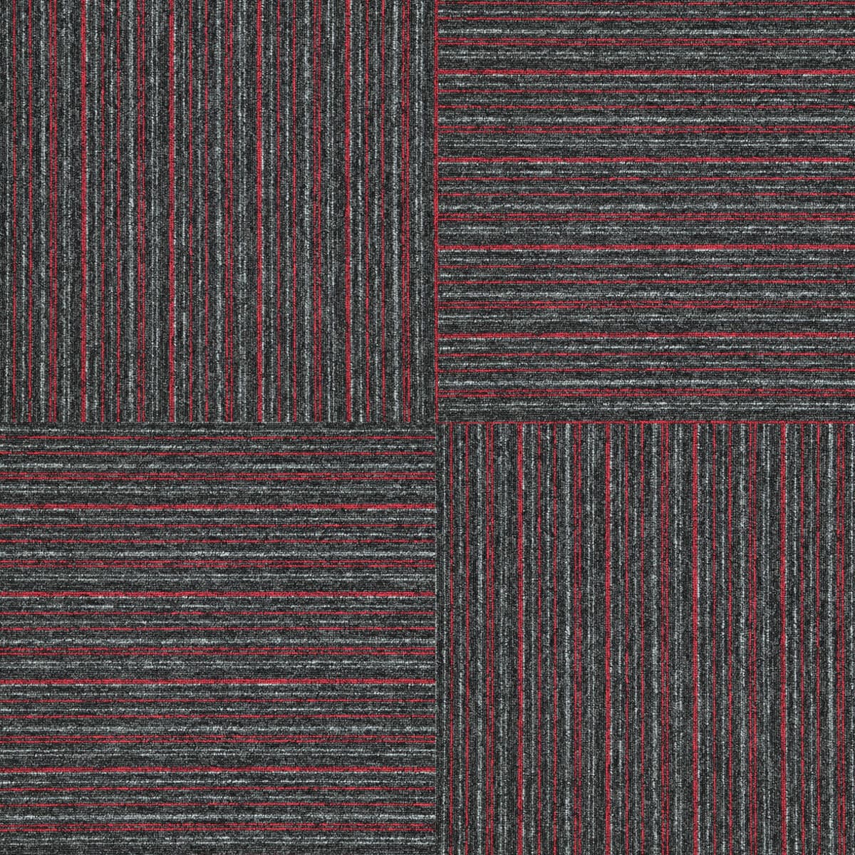 Kobercový čtverec Sonar Lines 4520 červenočerný 4
