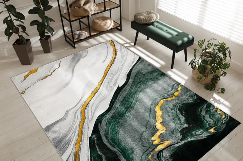 👣🛡️ Kusový koberec Emerald 1017 green and gold protiskluzová úprava 2
