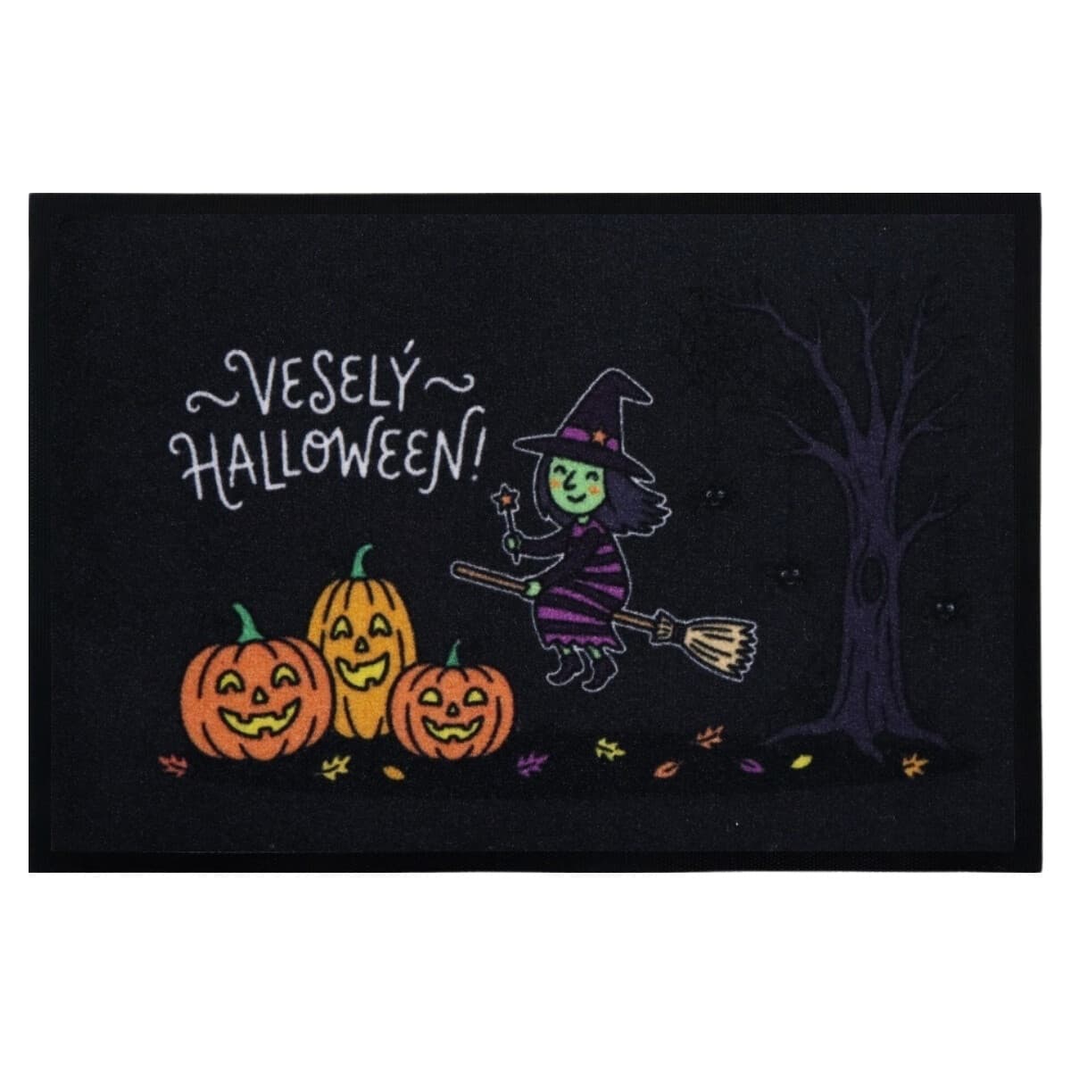 Rohožka Veselý Halloween s čarodějkou