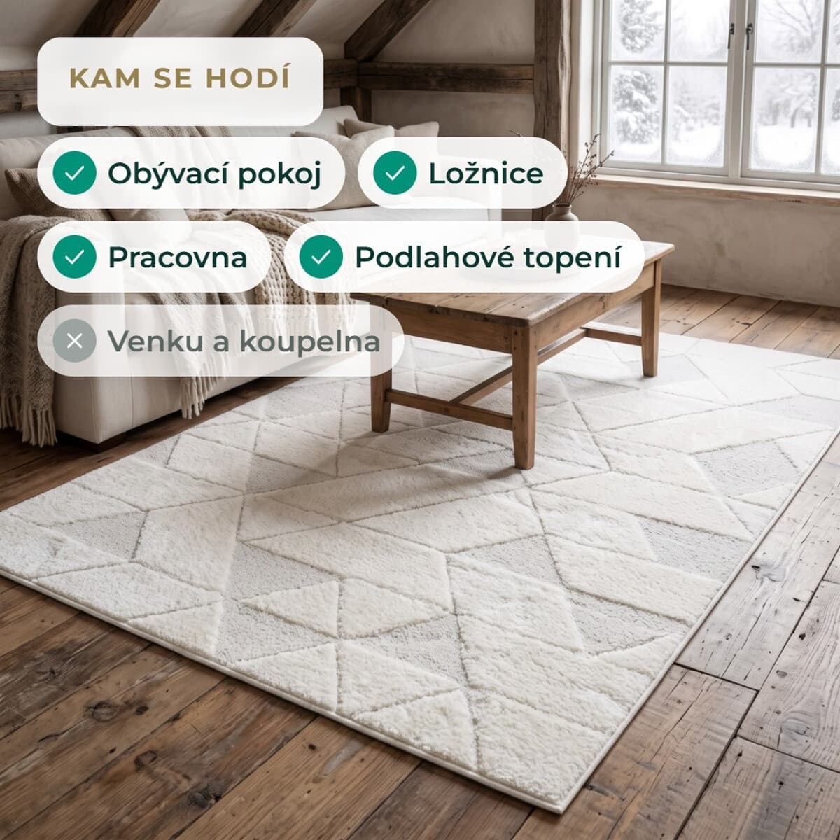 Kusový koberec Aurora 11 White 8