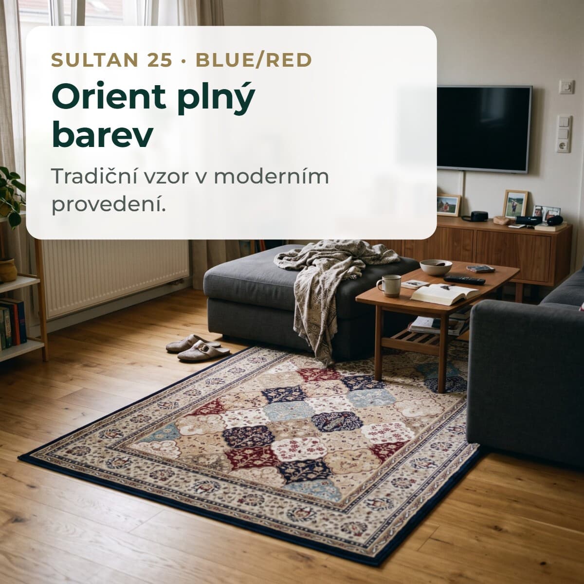 Kusový koberec Sultan 25 Blue/red 7