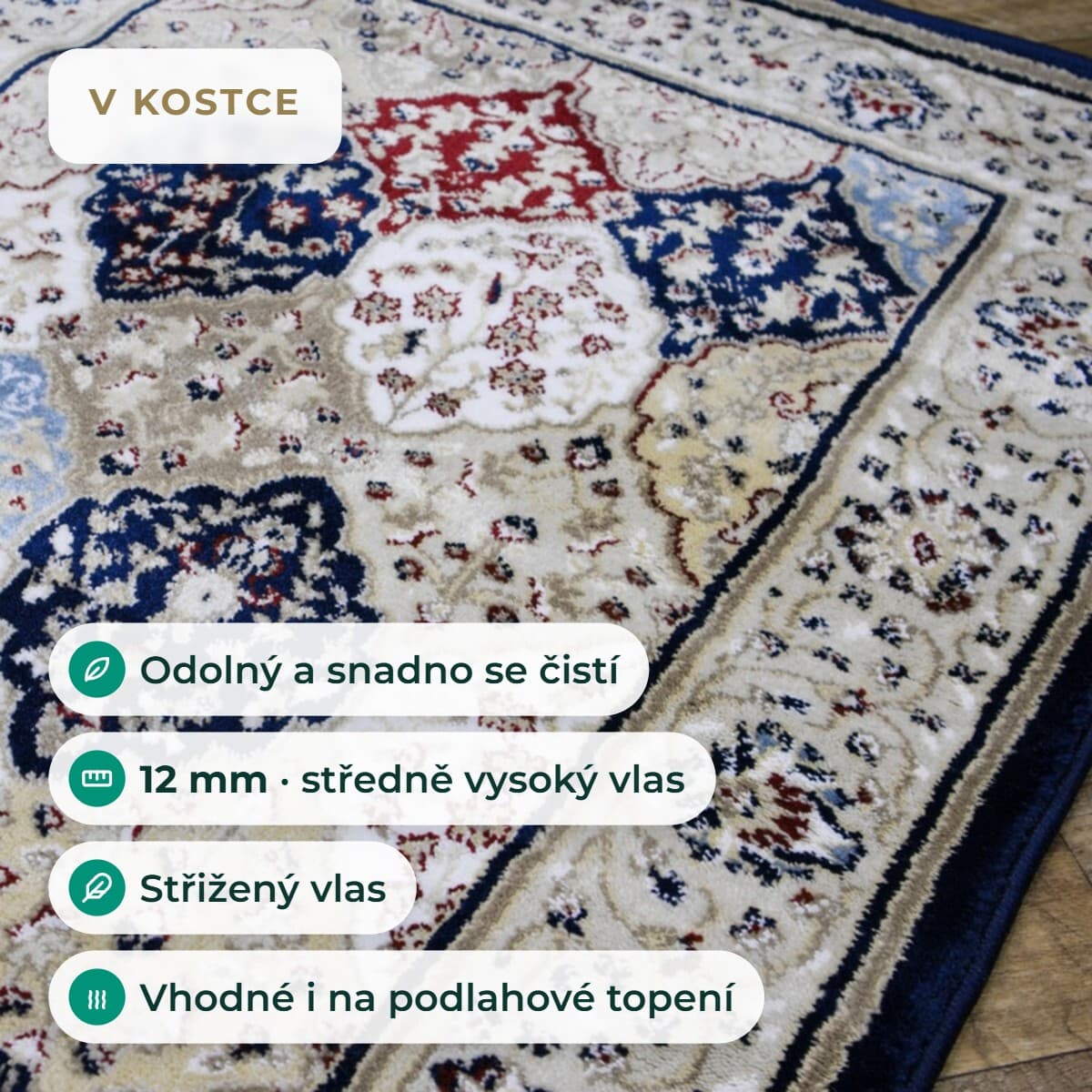 Kusový koberec Sultan 25 Blue/red 8