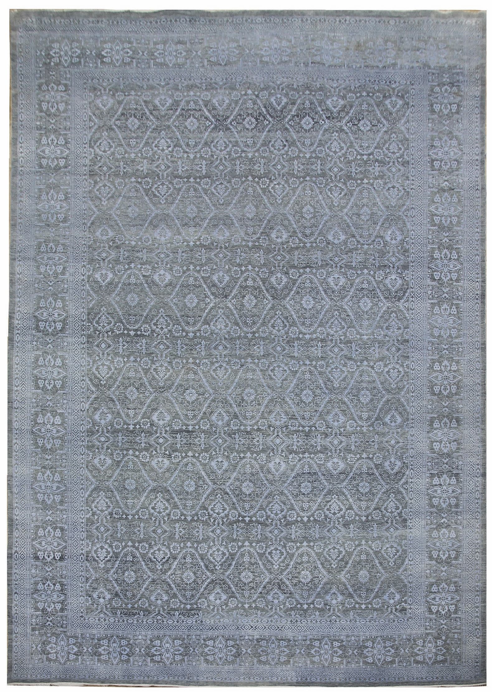 Ručně vázaný kusový koberec Diamond DC-Hali B Light grey/blue