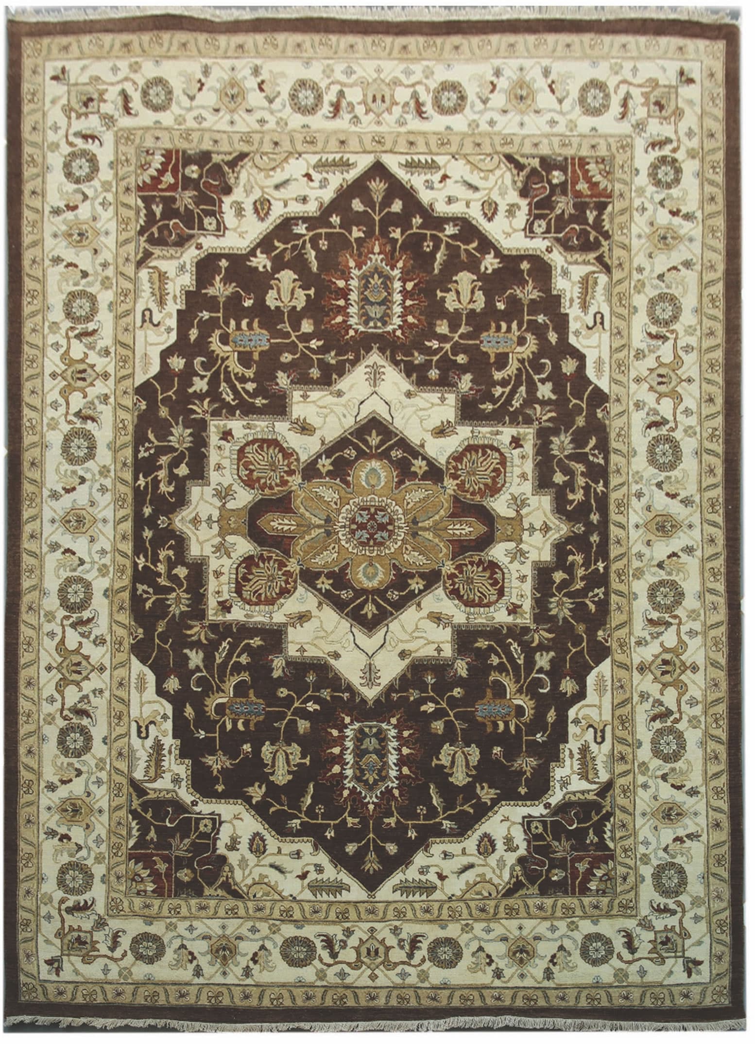Ručně vázaný kusový koberec Diamond DC-Sirapi Brown/ivory