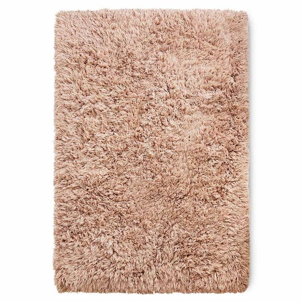Růžový nadýchaný vlněný koberec Fluffy rug soft pink