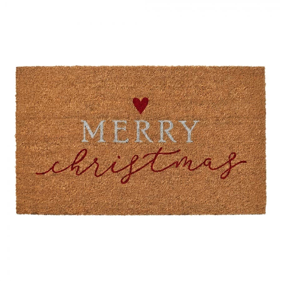 Hnědá kokosová rohožka Merry Christmas