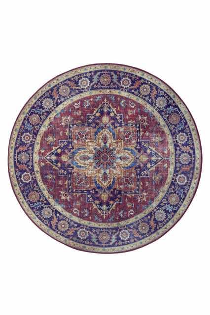 Kusový koberec Nouristan Asmar 104000 Plum red kruh