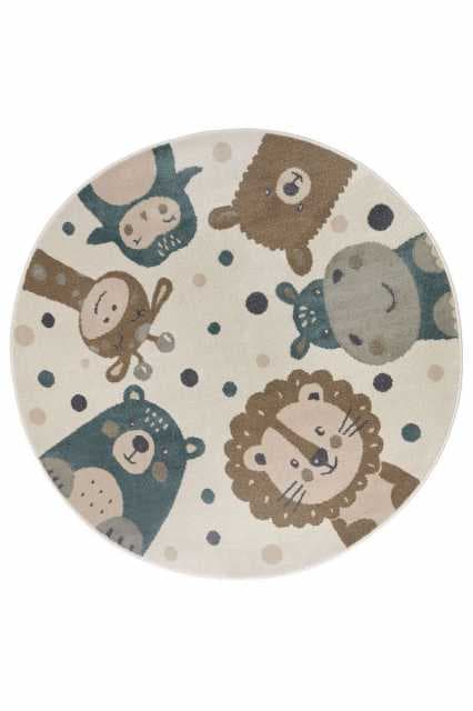 Dětský kusový koberec Hanse Home Adventures 105968 Animal party Ø 100 cm