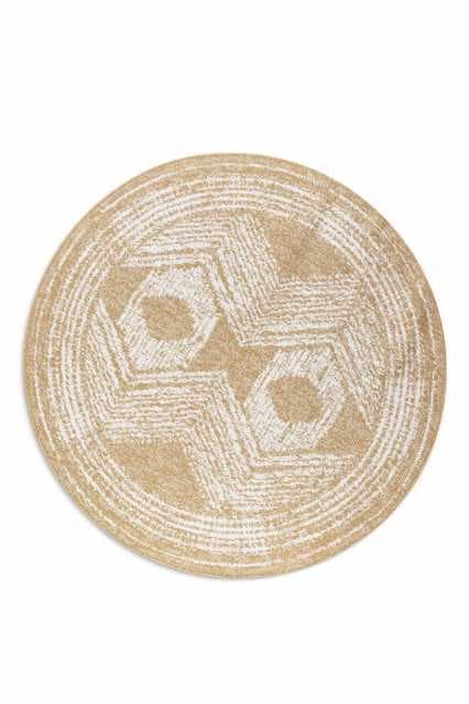 Kruhový kusový koberec Elle Decoration Gemini 106032 Ochre