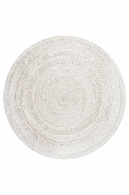 Kruhový kusový koberec Hanse Home Jute Braided 106321 White Ø 100 cm