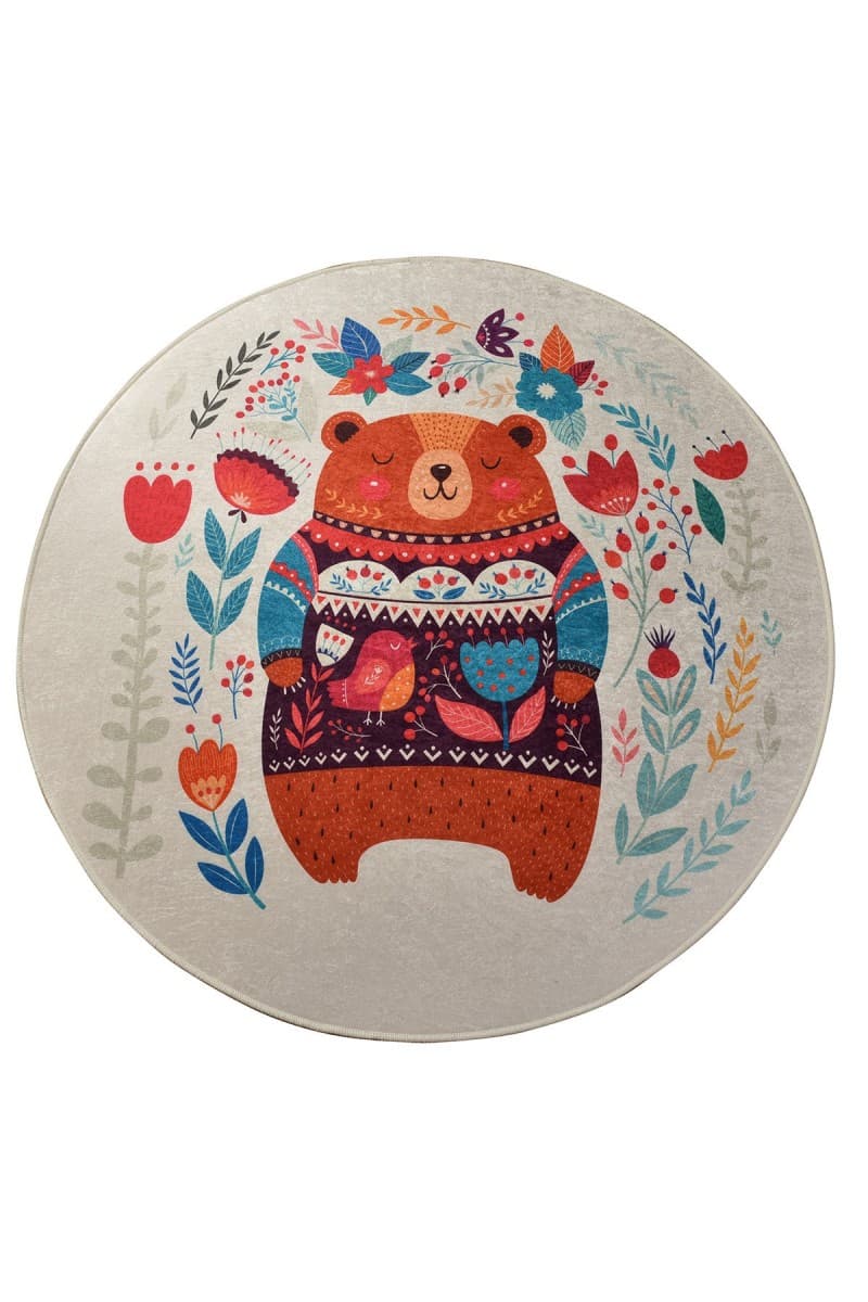 Dětský kulatý koberec Sweet Bear vícebarevný